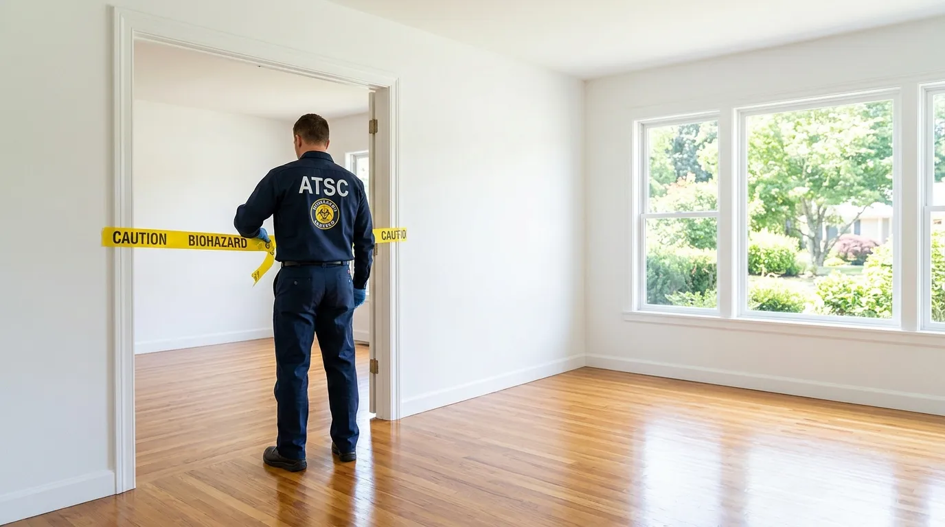 Certified biohazard cleanup crew performing Crime Scene Cleanup in Genoa